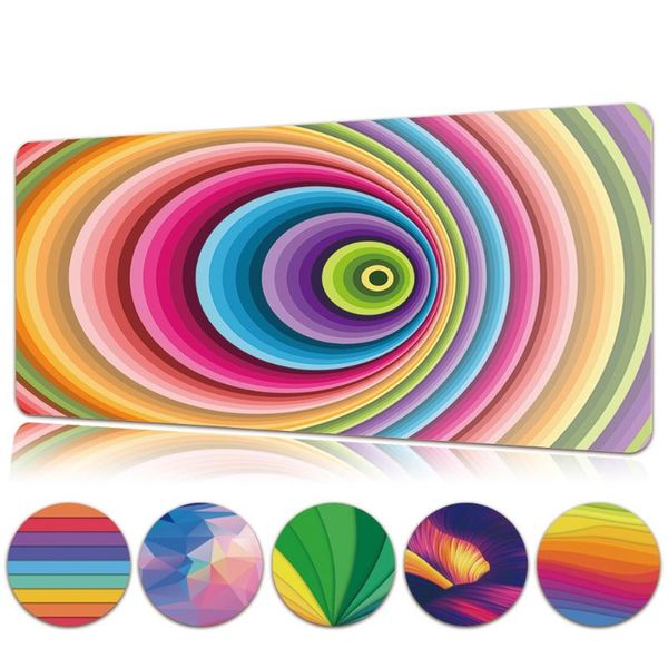 

mouse pads & wrist rests large computer gamer mousepad pu leather no-slip mat watercolor pattern gaming pad big for pc laptop