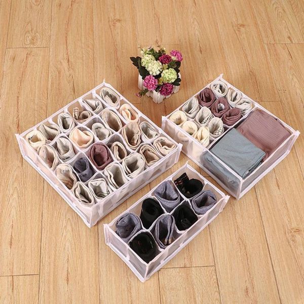 

storage drawers multi-cell socks underwear tie boxes washable ribbon nylon drawer type finishing foldable wardrobe organizing case