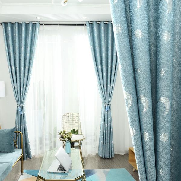 

curtain & drapes northern europe all shading insulation simple modern diamond linen jacquard star moon custom window bedroom living room