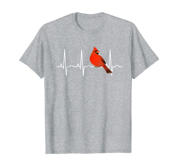 

northern cardinal shirt - cardinal heartbeat birder t-shirt, White;black