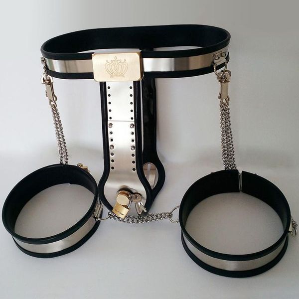 

cockrings female chastity belt thigh pants cuff ring bondage stainless steel metal erotic restraint toys for adults