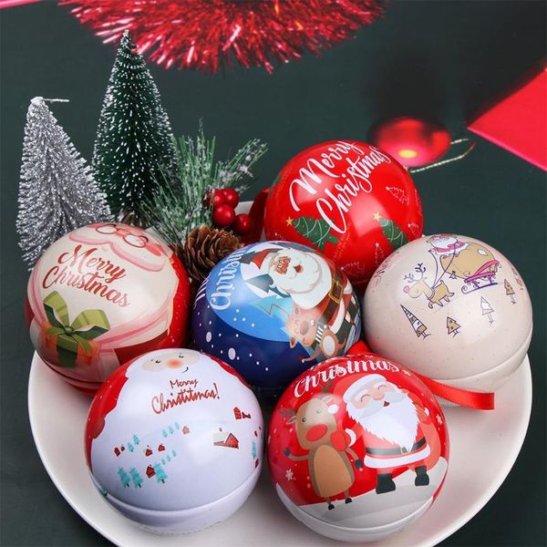 

gift wrap creative christmas candy box tin ball can packaging santa claus decorations xmas tree hanging