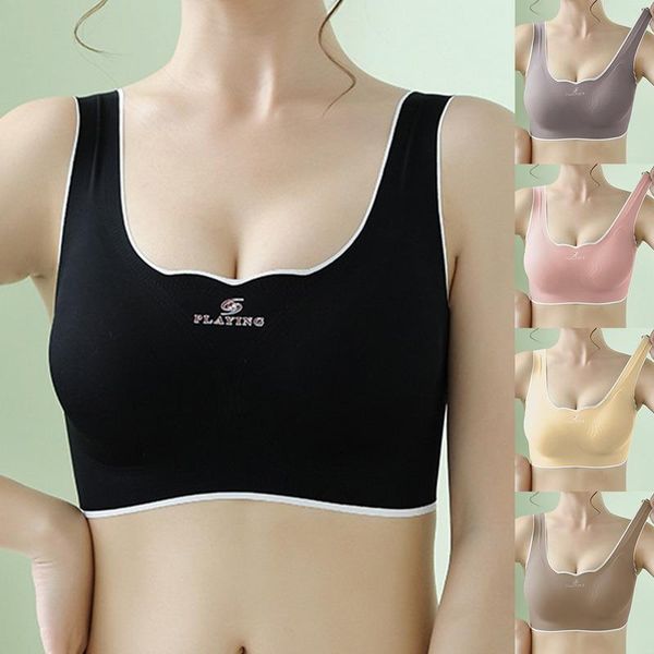 

yoga outfit 2021 thai latex underwear women thin no steel ring ultra-light gather sports vest sleep bra 6 colors available drop