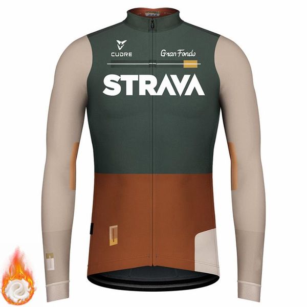

racing sets strava warm 2021 winter thermal fleece cycling clothes men's jersey suit outdoor riding bike mtb clothing bib pants set, Black;blue