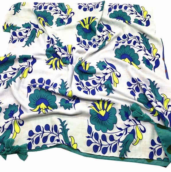

cotton hemp ethnic tourism scarf holiday shawl women's beach towel, Blue;gray