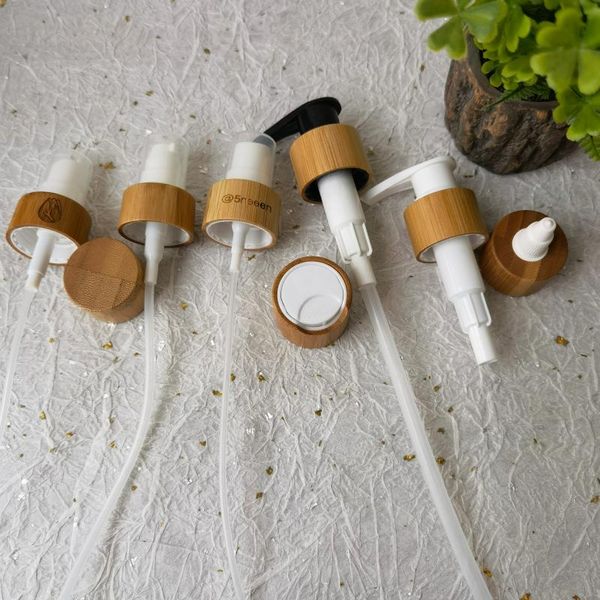 

storage bottles & jars 10pcs cosmetic packaging bottle pump lid ecofriendly bamboo cover lotion cap spray perfume top
