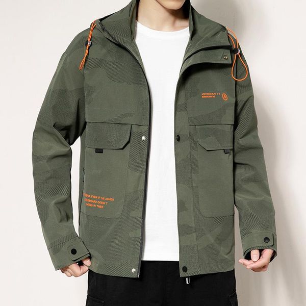 

men's jackets man jacket spring autumn outerwear hooded outwear windproof army fleece clothing zipper thin short casual section sportwe, Black;brown