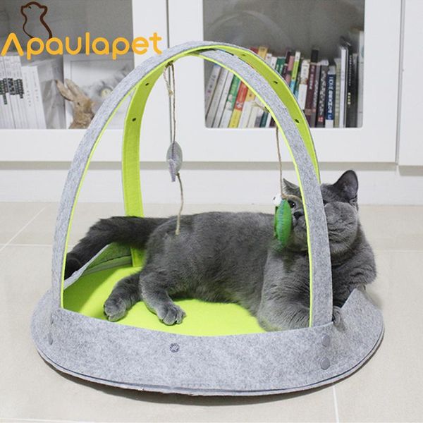 

cat toys apaulapet play house felt pet playground bed with toy for funny