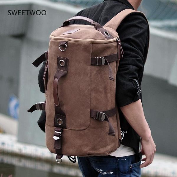 

backpack fashion men leather lapbag school for teenagers outdoor travel