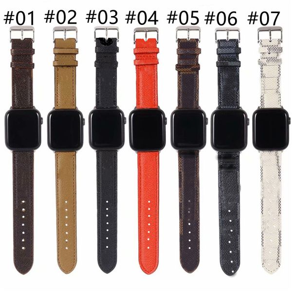 Luxurys Designers Bands Cinturini per Apple Watch iWatch 123456 se PU Leather Smart Wristbands 38/40mm 42/44mm