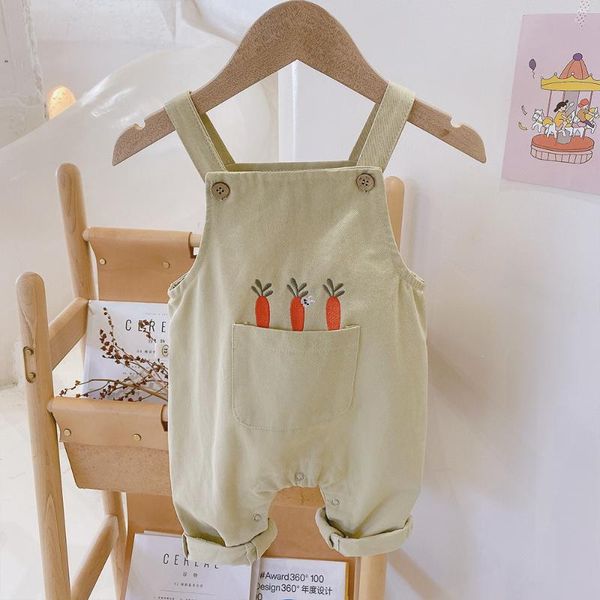 

jumpsuits baby girl suspenders outfit toddlers boys kids suspender pants children cotton carrot embroidery overalls trousers, Blue
