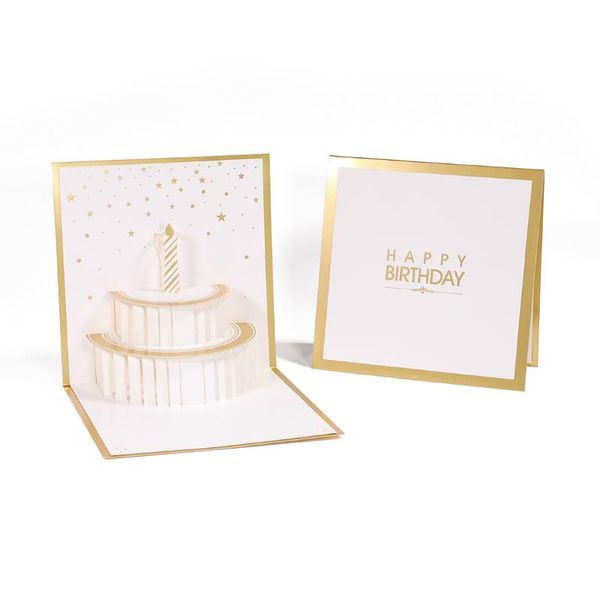 

greeting cards 3d gold cake card birthday clear for children thank you business