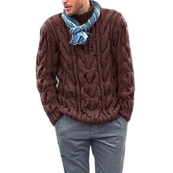 

winter men's pullover sweater casual soft and comfortable pullover sweater coat thick warm hand-knitted cool men's sweater 211221, White;black