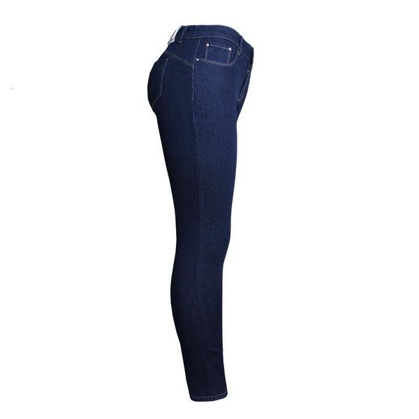 

Women's Jeans for Skinny Mid Waist Woman Blue Denim Pencil Pants Stretch S-3XL 8F5L