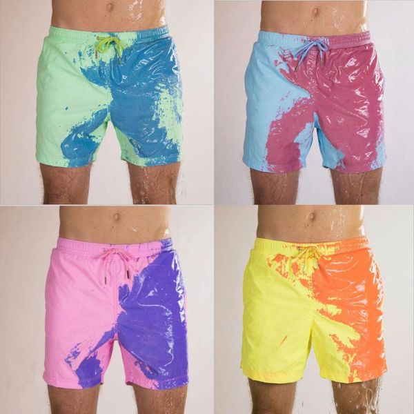 

men's shorts drop personality changing beach summer men's plus size sports swimming trunks swimwear qui-drying swimmin, White;black