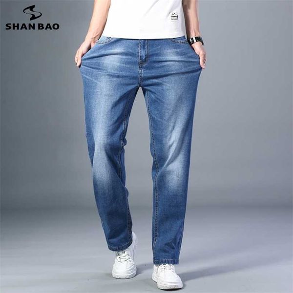 Jeans larghi dritti leggeri da uomo in 7 colori Primavera/Estate Marchio di alta qualità elasticizzato confortevole sottile casual 211108