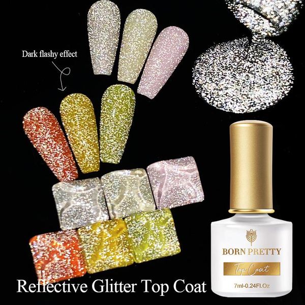 

nail gel born pretty coat polish set reflective glitter design soak off art kit semi-permanant varnish, Red;pink