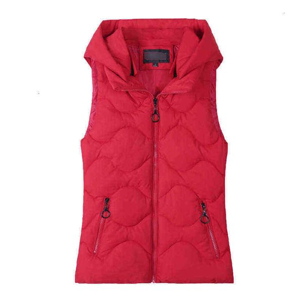 

cotton vest women's short autumn winter korean version thickened slim fit warm detachable hat down, Black;white