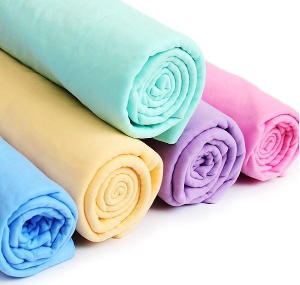 

towel 50pcs/lot 66x43cm super absorption synthetic deerskin imitation buckskin pva chamois cham car wash auto clean