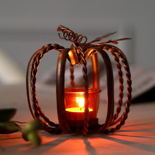 

candle holders christmas party pumpkin holder festival holiday halloween decor retro wrought iron event harvest tea light home ornament