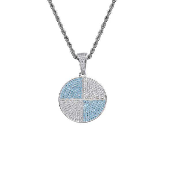 

pendant necklaces arrival hip hop micro pave 2 colors round bling iced out brass with cz women necklace jewelry cn387, Silver