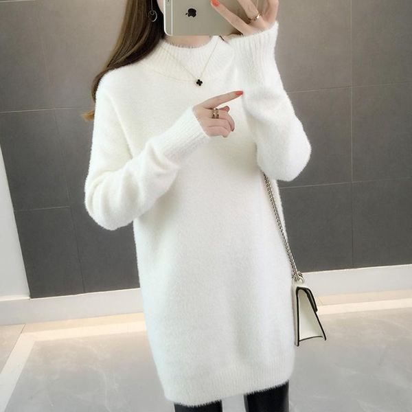 

autumn winter women pullovers sweater knitted korean solid thickn casual jumper warm female sweaters women's, White;black
