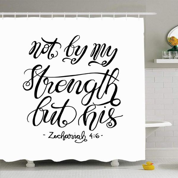 

shower curtains curtain set with hooks 72x72 saying not by scripture my strength write great his typography abstract textures text hope