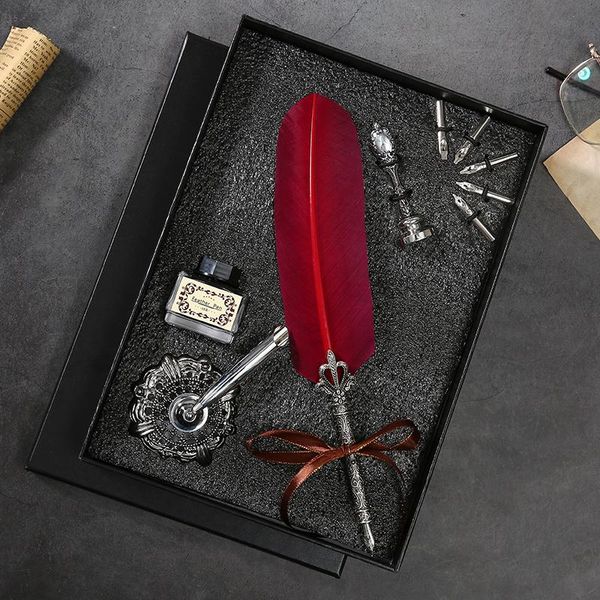 

christmas gift feather pens luxury calligraphy box set fountain