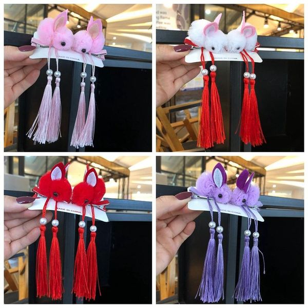 

hair accessories 1pc children's hanfu headdress girls year's clothing tassels ancient style hairpin, Slivery;white