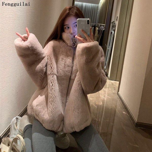 

women's fur & faux fashion furry coat women fluffy warm long sleeve female outerwear autumn winter jacket hairy collarless overcoat, Black