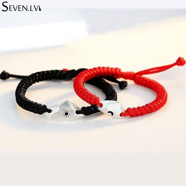 

charm bracelets wish stone pendant couple bracelet magnet attracts jewelry hand woven lucky red rope gift for women men1, Golden;silver