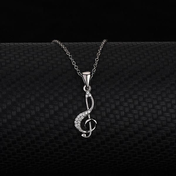 

s925 sterling silver love note necklace female rhythm note pendant