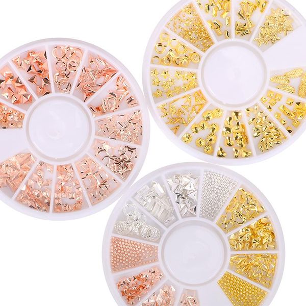 

nail art decorations gold decoration in wheel accessories studs charm manicure jewelry shell nails parts stone tools design diy, Silver;gold