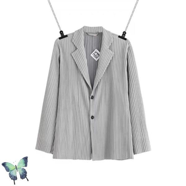 

men's jackets men women suits folds pleated homme plisse jacket, Black;brown