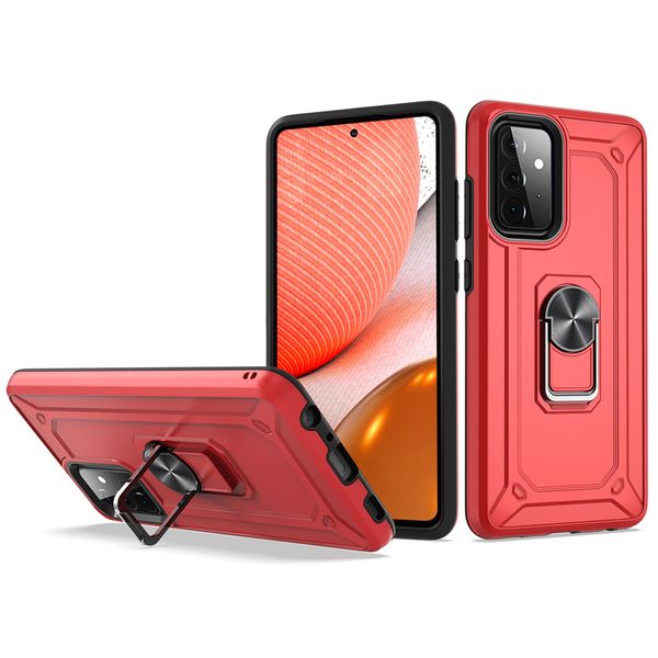 Handyhüllen 2 in 1 TPU PC für Samsung Galaxy A52 A72 A32 A01 S21 Ultra Note 20 mit magnetischer Ringhalterung Hybrid Armor Kickstand stoßfeste Rückseite