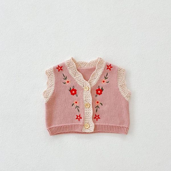 

waistcoat autumn winter baby clothing cute floral embroidery kids girls sleevless cardigan coat for born princess retro, Camo