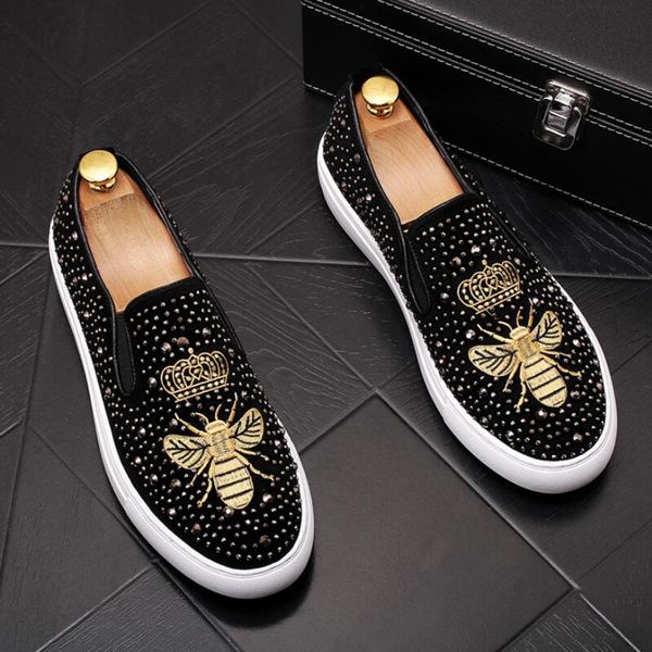 

luxury men's designer streets trendsetter gentleman flats shoes fashion casual charm wedding dress prom footwear b17, Black