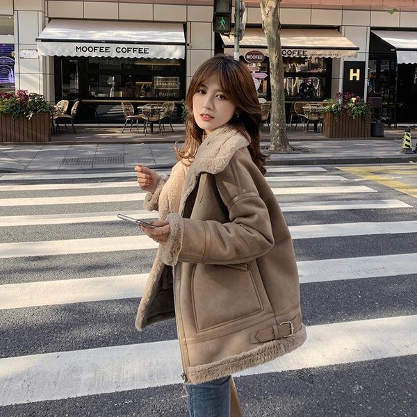 

women's fur & faux 2021 clothes wear imitation wool liner coat winter, Black