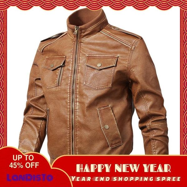 

men's fur & faux landisto men jacket 3 colour motorcycle retro pu leather clothing for style, Black