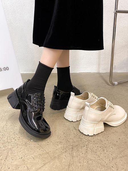 

dress shoes summer black leather women jk japanese 2021 square toe thick waterproof platform heel high heels pumps female