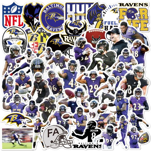 

motorcycle american sport team stickers 50pcs/set football rugby star graffiti pvc decals for laphelmet car luggage fridge phone case scoote