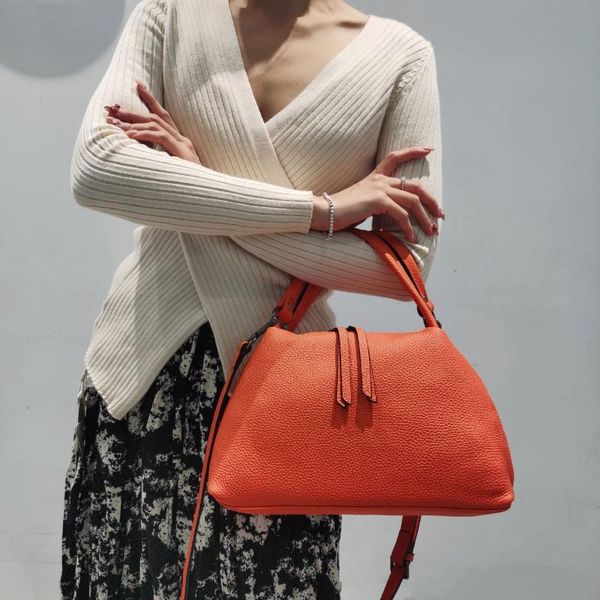 

evening bags 2021 style genuine leather handbags fashion elegant female shoulder bag lady classic messenger crossbody for women brown