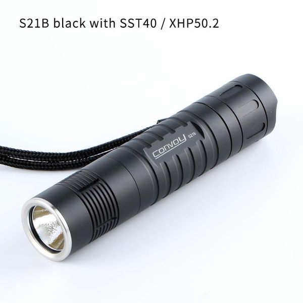 

black convoy s21b with sst40 / xhp50.2 , dtp/ ar-coated temperature protection,21700 ,torch light flashlights torches