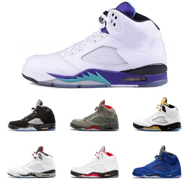 

2021 5s mens basketball shoes black grape stealth fire red flight alternate michigan laney blue 3 men trainers sneaker 5 sports shoey940