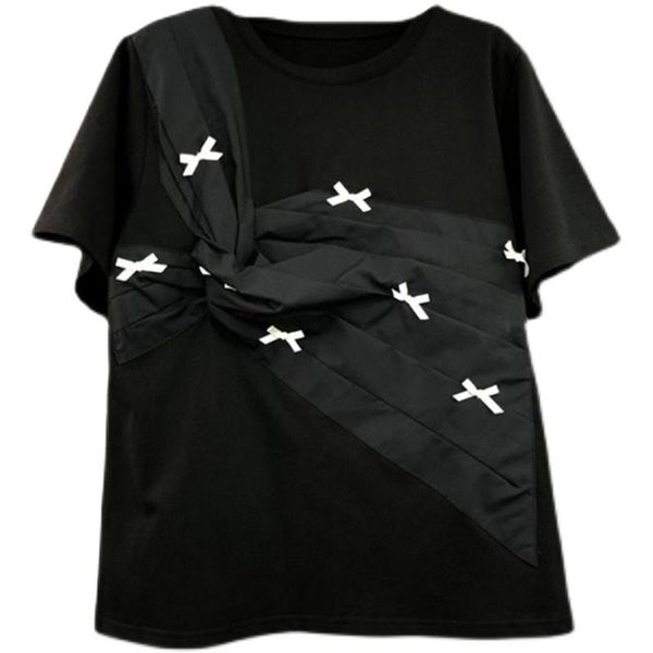 

women's t-shirt korobov 2021 summer o neck short sleevet shirts korean bow sweet chic elegant tee vintage office lady t shirt, White