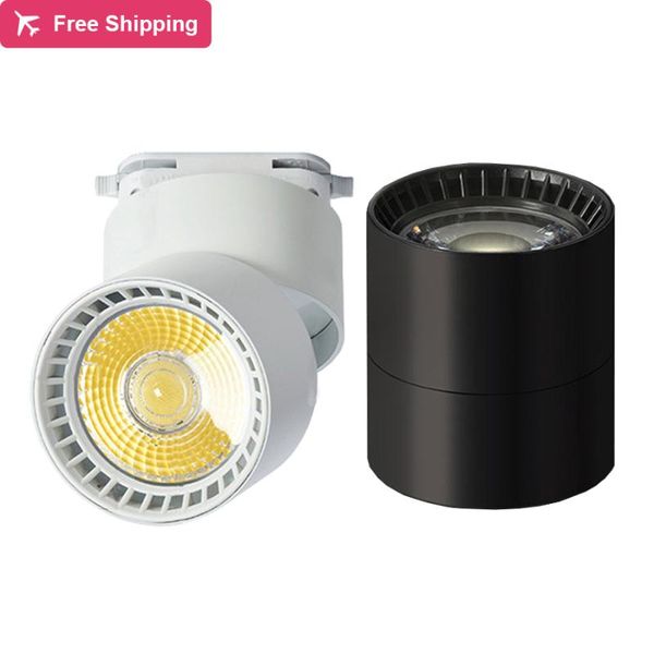 

downlights 10pc 10w 12w 15w led cob spotlight surface mounted ceiling downlight aluminum track light decor clothing store rail spo