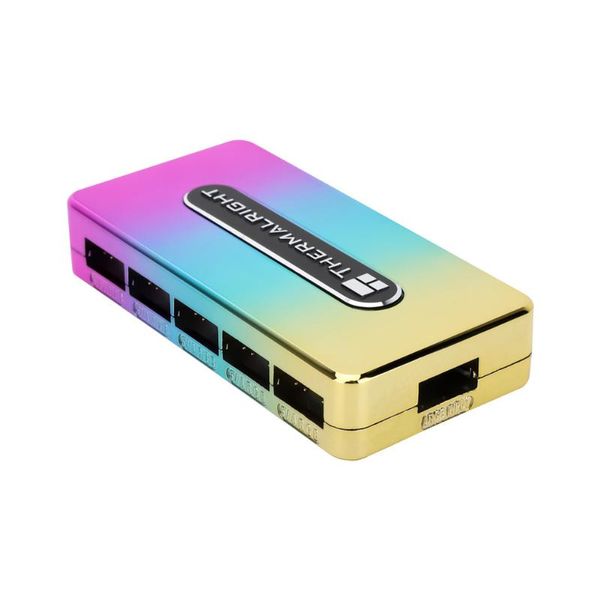 

fans & coolings argb hub controller rev.a 3-pin 5v rgb lighting 10-port chassis fan optical signal synchronizer for computer