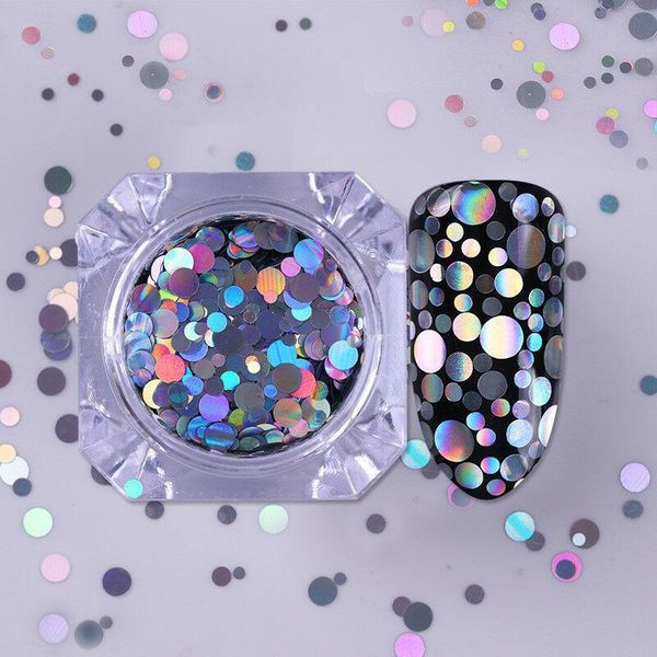 

nails sequins flakes v-shaped 3d nail art decoration glitter nails tips, Black