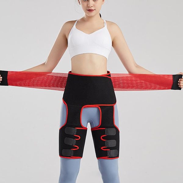 

three-in-one gym fitness belt women plus size leg and waist trimmer high-waisted bodybuilding abdomen sweat trainer support, Black;gray
