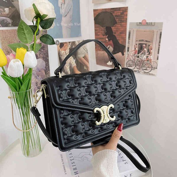 

popular new embossed design women's bag triumphal arch lock small square texture fashion one shoulder messenger bag fashion handbag sal